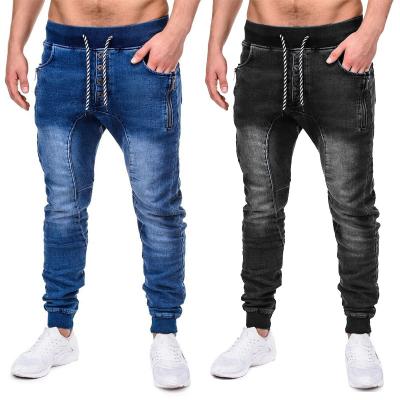 China QUICK DRY Factory wholesale Plain Elastic Waistband Slim Jogger Denim Jeans Style For Mens for sale