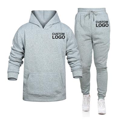 China Wholesale Plain Breathable Two Piece Jogger Sweatsuit Winter Gym Jogger Sports Cotton Logo Hoodies Tracksuit Clothing Set for sale