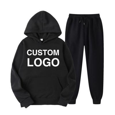 China Wholesale Custom Logo Breathable Cotton Sports Plus Size Jogging Jogger Gym Plain Winter Hoodies Tracksuit Clothing Set Men for sale