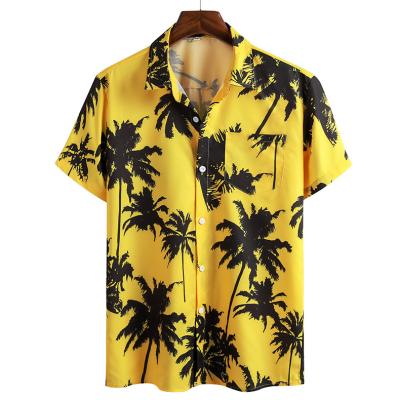 China Wholesale Custom QUICK DRY Men's African Shirts Fashion Design Fashion Brand Summer Hawaii Short Sleeve Plus Size Geometric Print Hawaiian Shirts for sale