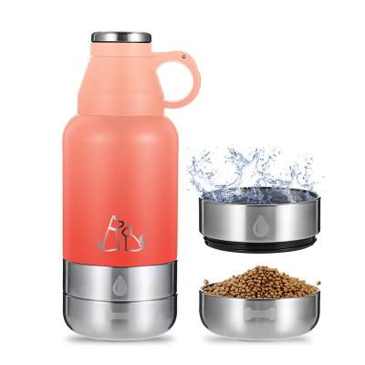 China Everich 32oz 64oz Viable Wide Mouth Double Wall 3 in 1 Stainless Steel Vacuum Insulated Sports Dog Water Bottle Dog Bowl Cup for sale