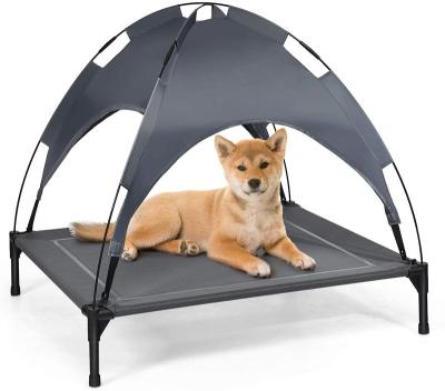 China Travel Dog Bed Pet Air Indoor Outdoor Cooling High Cradle with Removable Canopy Shade Tent, 1 Spare Cover for sale