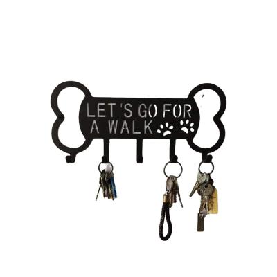 China Amazon Hot Selling Eco-Friendly And Conveniently Customized Dog Bones Shape Wall Mounted Metal Key Hook Hanger Rack for sale