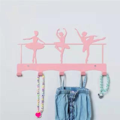 China High Quality Key Hook Rose Color Ballet Dancer Hanger Wall Mounted Eco-friendly and Conveniently Customized Rack for sale