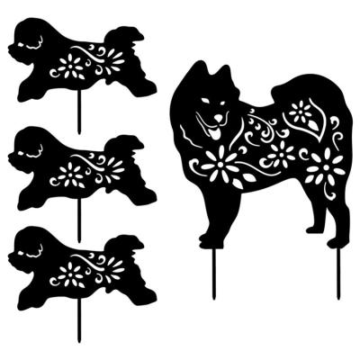 China Eco-friendly Chinese Garden Art Animal Silhouette Statue Dog Garden Metal Sale Supplier Decoration Garden for sale