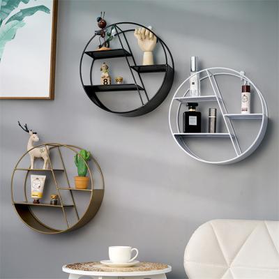 China Eco-Friendly And Conveniently New Model Round Metal Wall Shelf Rack For Display And Storage for sale