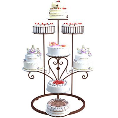 China Amazon Cake Stand Birthday Party Hot Selling Multilayer Disposable Gold Dish Wrought Iron for sale