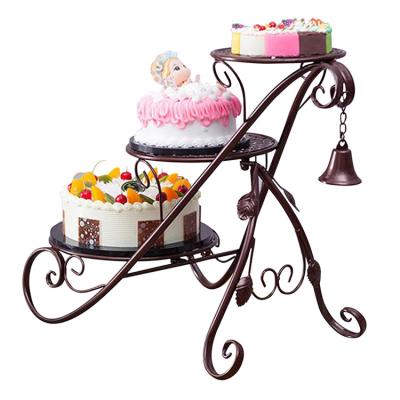 China New Model Disposable Pastry Cake Wrought Iron Frame Multilayer Wedding for sale