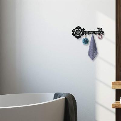 China Eco-Friendly And Conveniently High Quality Small Wall Entry Key Decorative Black Hook Hangers With Tools Wall Mounted for sale