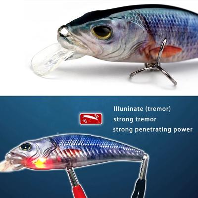 China ABS Hard Plastic Rechargable LED Slow Descent Jerk Twitch Baits Hard Plastic Fishing Lures Baits Electronic Vibration Jerkbait Bait for sale