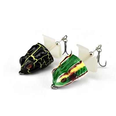 China NEW Hard Frog Lure 70mm/16g Hard Frog Bait With Spinner Tail Bass Fish Lure Top Water Fishing Lure Floating Frog for sale