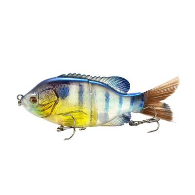 China Factory Original Plastic Common Swimbait ABS Sunfish Action Body Bait Fishing Realistic Slip Hard Plastic Lures Slip Bait for sale