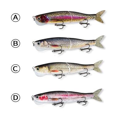 China ABS 2 Section Lure New Arrival 13.5cm 29.3g 2 Section Sliding Bait Lure With Soft Tail Hard Bait for sale