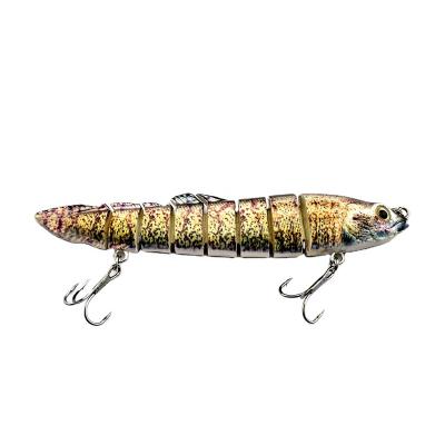 China Ocean Wholesale 5.5 Inch 25.2g Hard Plastic Loat Fishing Lure 8 Segment Sink Swimbait Realistic 3D Eyes Fishing Lures for sale