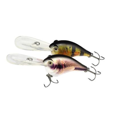 China hard plastic & ABS Transparent China Wholesale OEM Lure Big Bodies Crankbait Lip Artificial Rattle Bait 70mm/34g Bass Master Deep Diver 15-25ft Hard for sale