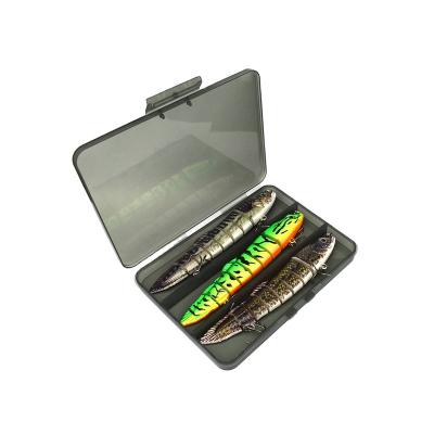 China ABS Plastic 3pcs In Box Package Hard Joint Loach Fishing Lure Multi Bait Realistic Common Bait Wobblers 8 Segments Swimbait Fishing Lure for sale