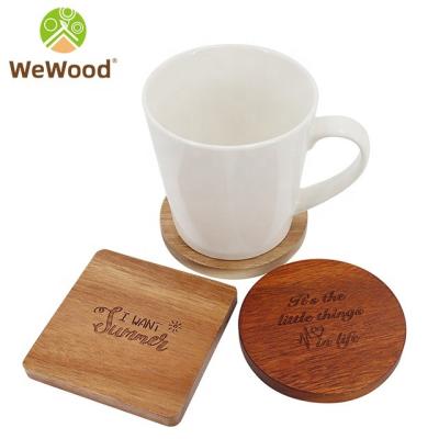 China Wholesale Modern Coasters Viable Wooden Square Laser Logo Handmade Table Cup Coasters For Beverage for sale