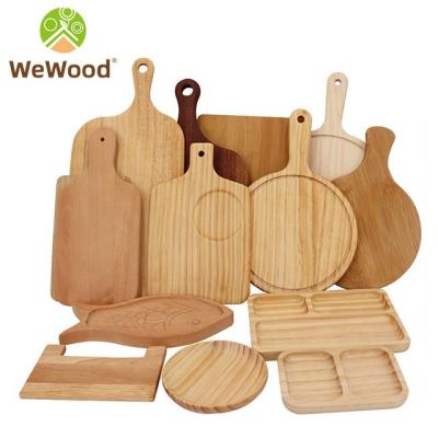 China Sustainable Nordic Restaurant Kitchen Tableware Plates Bamboo Wooden Dessert Cake Food Dinner Dishes Sets for sale