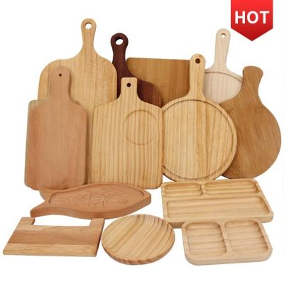 China Nordic Sustainable Cheap Restaurant Kitchen Dessert Cake Sushi Plates Bamboo Wooden Kid Baby Dinner Dishes Sets for sale