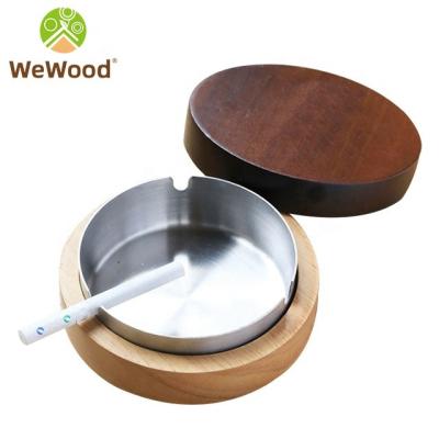 China Europe Logo Cheap Smoking Outdoor Ashtray Custom Portable Wooden Cigar Luxury Ashtray for sale