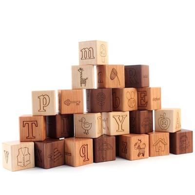 China China 2020 Eco Friendly Wooden Spelling Building Blocks Toy For Toddlers for sale