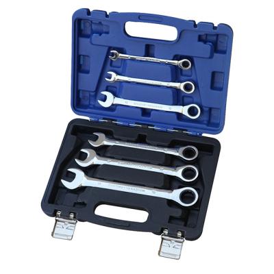 China Professional Car Cube Factory Price 6pcs Vanadium Combination Ratchet Key Set Chrome for sale