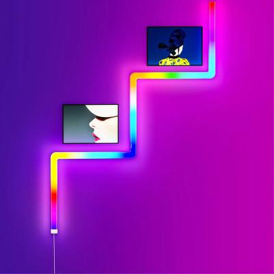 China Modern Minimalist Postmodern Wall Lamp Rhythm Collection For Indoor Ambient Smart Home Decor Modern Strip Lights Switch Tuya for sale