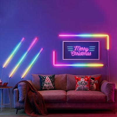 China Modern Combination Smart Plug In The Background TV Sconce Wall Lamps Led RGB Indoor Home Decor With Alexa Remote Google App for sale