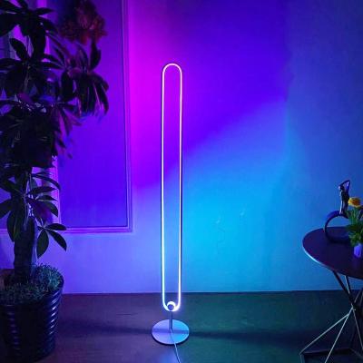 China Modern Drop Boarding Room Creative Vibe Corner Floor Lamps For Modern Living Room LED Tube Color Changing Puck Lights Warm And RGB for sale