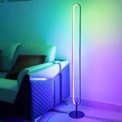 China Dropshipping Modern Rise Novelty Designer Industrial Tripod RGB LED Floor Lamps For Living Room Standing APP Nordic Modern Outdoor for sale