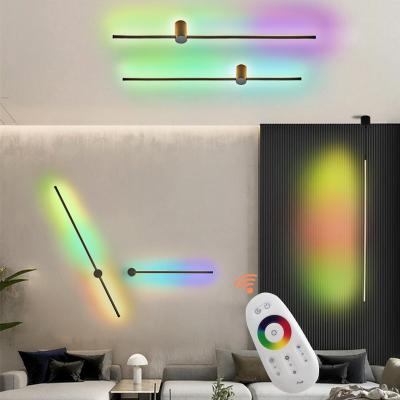 China Porch Bedroom Modern Minimalist Nordic Indoor Home Decor Led Wall Lamp Lights Modern RGB Color With App Remote Control for sale