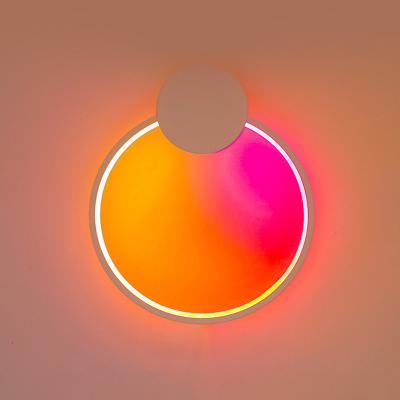 China Modern Round Decoration Sconce Wall Lamp Porch Indoor RGB Modern Indoor Light with APP Control Outdoor Hotel Home Ambient Light for sale