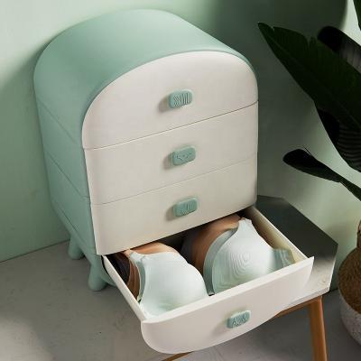 China Viable Household Plastic Underwear Storage Box with Mark Compartment Closet Organizer for sale