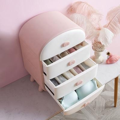 China Viable Foldable Bra Sock Underwear Divider Storage Box Organizer Drawer Cabinet Three Piece Storage Box for sale