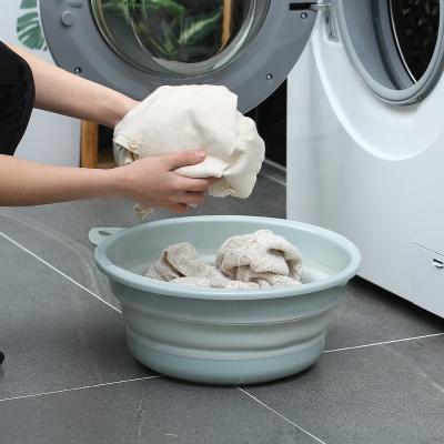 China Stored Folding Portable Round Bathroom Wash Hair Wash Feet Travel Home Wash Vegetable Basin for sale