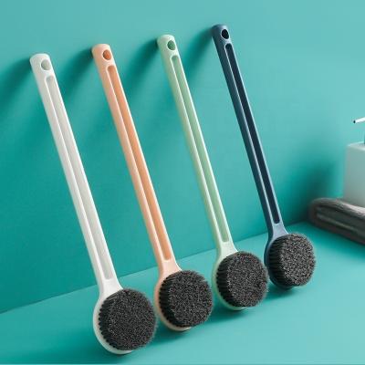 China Sales New Sustainably Hot Soft Back Bath Brush Soft Back Hand Silicone Bath Scrubber Shower Massage Silicone Free Body Scrub Brush With Long Handle for sale