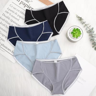 China Wholesale Breathable Seamless Cotton Briefs Printing Mid Waist Women's Panties Lace Up Underwear for sale