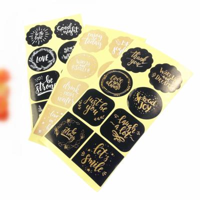 China 80pcs Self Adhesive Per Package 3 Designs English Blessing Sealing Sticker For Handmade Products Package Label for sale