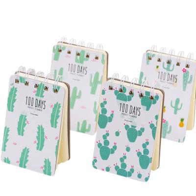 China Cartoon Cactus Creative Fresh Series Notebook Mini Pocket Planner Signature Guest Daily Book Gift for Girls for sale