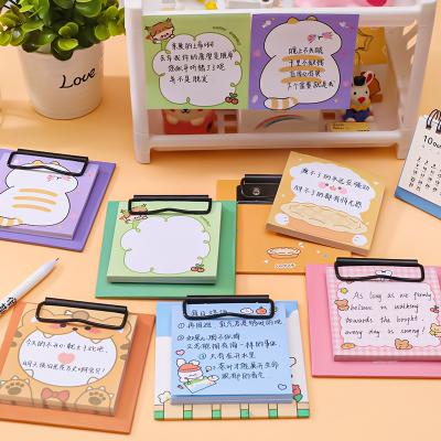 China Heart Self-adhesive Note Girl CIA Student Notes Clip Board Cartoon Sticky Notes Learning Office Message Non-sticky Paper for sale