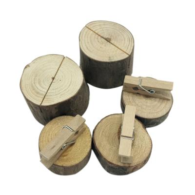 China Eco - Friendly Wooden Business Card Holder Log Groove Business Card Holder Clip 2 Picks for sale