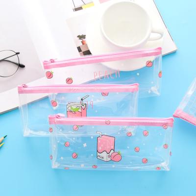 China Fashion\comfortable transparent creative\durable pencil case large capacity simple fruit pen bag Kawaii school supplies office party supplies for sale