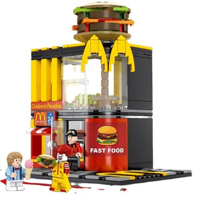 China DIY TOY Hot Sale SEMBO 601021 Small Particles Plastic Children Educational Assemble Building Blocks Burger Shop Building Block Toys for sale