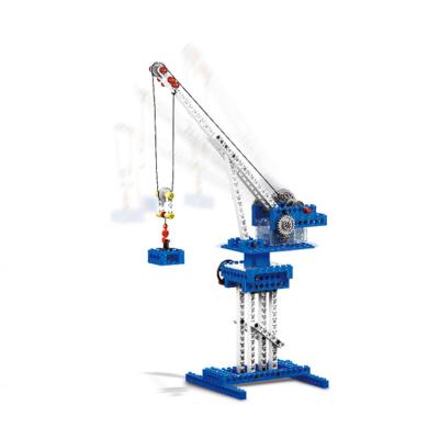 China 1402 Eco-Friendly Hardware Amanzon Wange Factory Directly Sell Educational Electric Power Crane DIY 4 In1 Building Blocks Steam Technic Set for sale