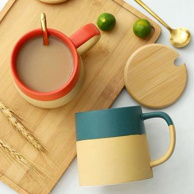 China Hot Selling Stocked Amazon Coffee Mug Birthday Gifts Espresso Latte Matte Ceramic Personal Tea Cup With Gold Spoon for sale