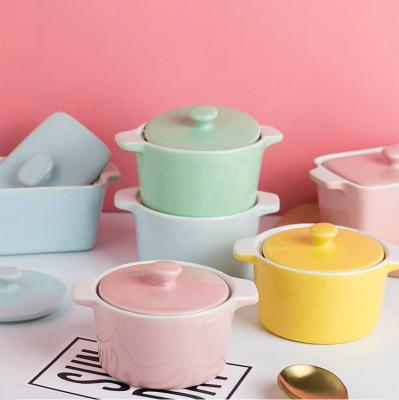 China Stored multiple color kitchen cheap hot pot ceramic cookware casseroles for home, restaurant for sale