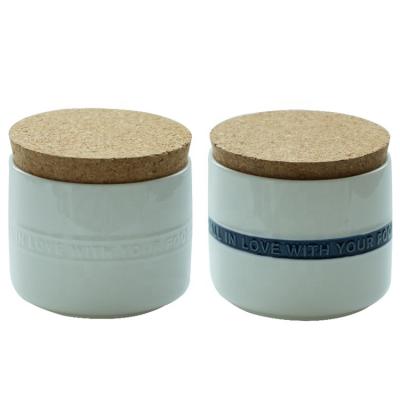 China Steamable European Style Customized Porcelain Airtight Storage Jar With Bung Lid for sale