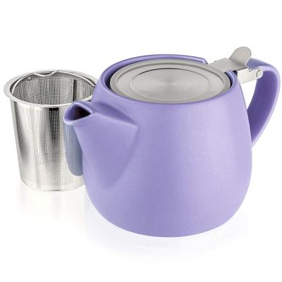 China Viable Chinese Supplier Purple Glazed Restaurant Used Cheap Pottery Ceramic Teapot With Filter for sale