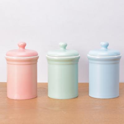 China Modern promotional housware storage container colorful ceeramic coffee sugar tea pot for sale