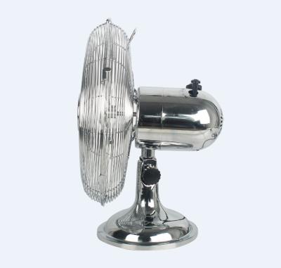 China Heavy Wind 16 Inch Retro Metal Fan Table Fan Antique Classic Chrome Fan for sale